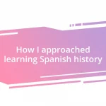 How I approached learning Spanish history