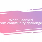 What I learned from community challenges