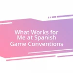 What Works for Me at Spanish Game Conventions